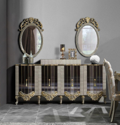 Luxury dining room 7 pieces. Dining set Dining table Chairs Furniture Dining set Wood