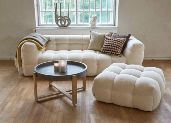 Designer sofa 3-seater brown Chesterfield fabric sofa sofa upholstery sofas textile new