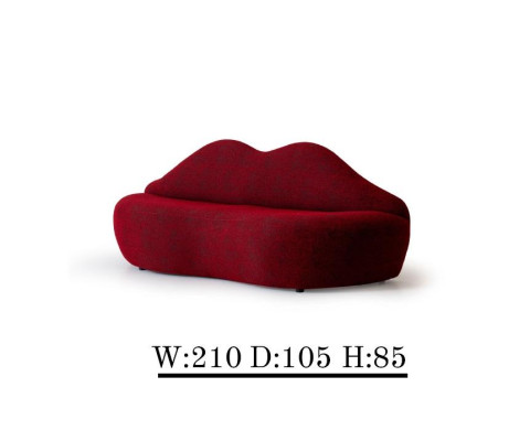 Lips 3 Seater Designer Sofa Couch Upholstery Sofas Couches Textile Red