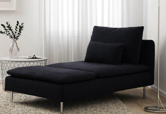 Luxury furniture chaise longue living room modern design sofa textile black