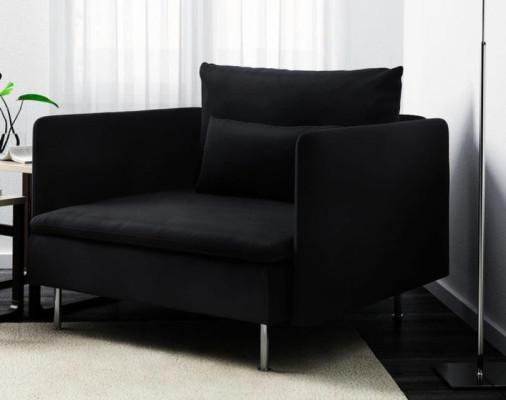 Luxury furniture chaise longue living room modern design sofa textile black