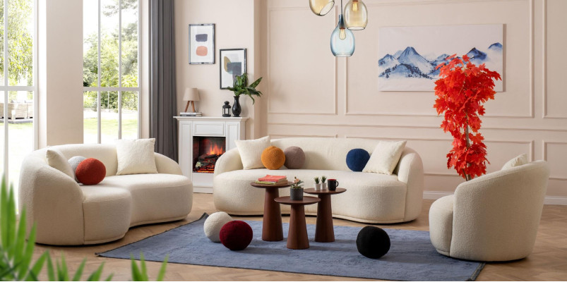 Round Armchair TV Chair Single Seat Furniture Lounge Club Relax Black