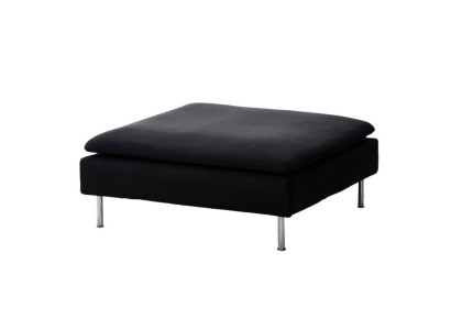 Large Footstool 93x93cm Soft Design Stool Luxury Stool Fabric Black