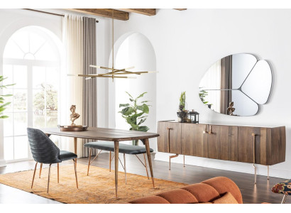 Dining set Dining room Dining table Chairs Sideboard Set 10pcs Wood Brown