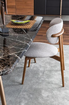 Dining table Dining set Dining room Chairs Dining corner set 5 pieces Marble Black