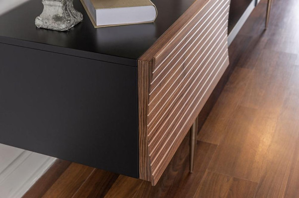 TV cabinet lowboard tv stand shelves sideboard wood modern brown living room