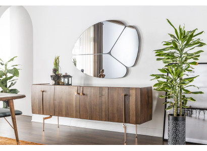 Sideboard Chest of drawers Sideboard Mirror Wood Brown Sideboard Cabinets Set 2pcs.