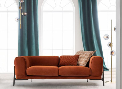 Three Seater Sofa 3 Seater Fabric Sofa Sofas Modern Red Fabric Couch Orange