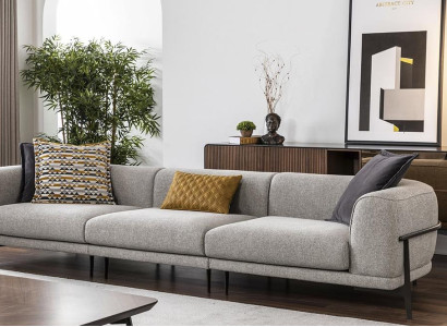 Three Seater Sofa 3 Seater Fabric Sofa Sofas Modern Gray Fabric Couch new