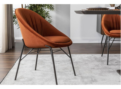 Suite Dining room chair Kitchen chair Recliner Chairs 6pcs Fabric Orange