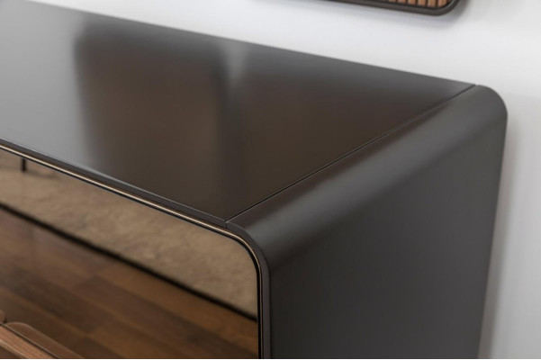 Sideboard Chest of drawers Sideboard Mirror Wood Modern Brown Set Suite
