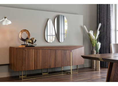 Sideboard Chest of drawers Sideboard Mirror Wood Brown Dining room Cabinets Set