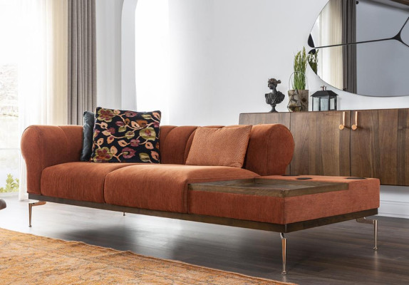 Two-seater Sofa 2 Seater Fabric Sofa Sofas Modern Fabric Orange 234cm