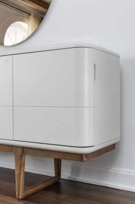 Sideboard Chest of drawers Sideboard Mirror Wood Dining room Cabinets Set White