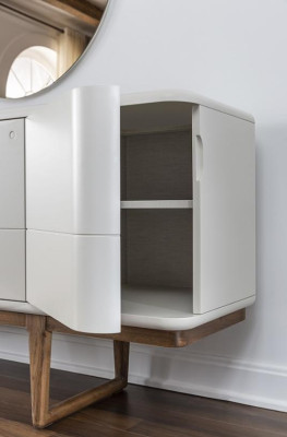 Sideboard Chest of drawers Sideboard Mirror Wood Dining room Cabinets Set White