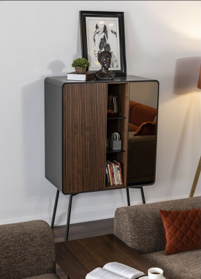 Retro Sideboard Bar Wardrobe Living room Cabinets Wood Wine Cabinet Brown