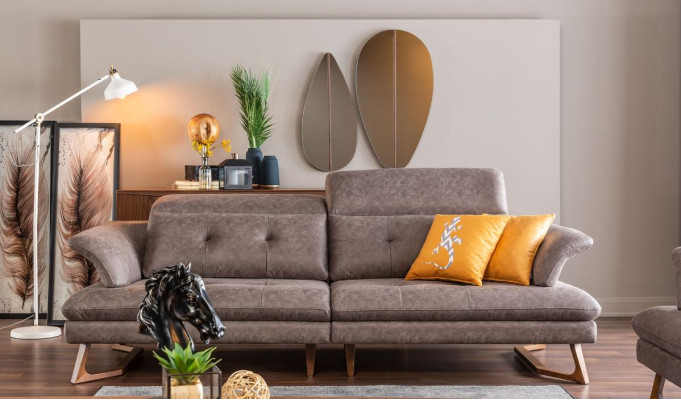 Sofa set 321 Seater Sofa Sofas Sets Modern Gray Armchair Set