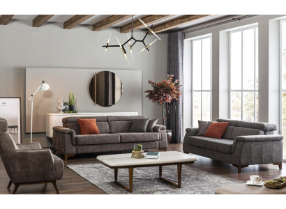 Sofa set 321 Seater Fabric Sofa Sofa Fabric Armchair Gray Bed function