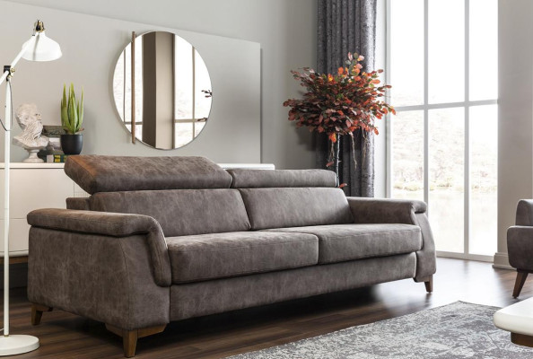 Sofa set 321 Seater Fabric Sofa Sofa Fabric Armchair Gray Bed function