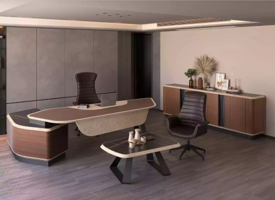 Modern Study room Set Luxury Furniture Corner desk Sideboard Solid wood