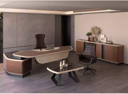 Modern Study room Set Luxury Furniture Corner desk Sideboard Solid wood