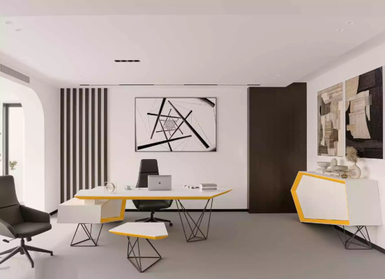 Study room office Corner desk Coffee table Sideboard Modern White