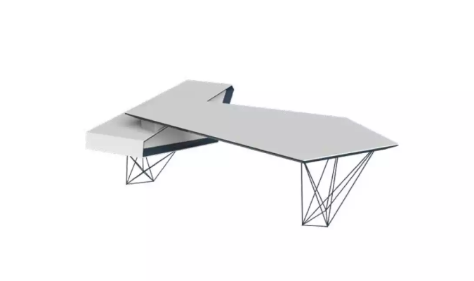 Study room office Corner desk Coffee table Sideboard Modern White