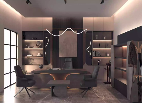 Desk Coffee table Bookshelf Modern Study room furniture Wood Brown