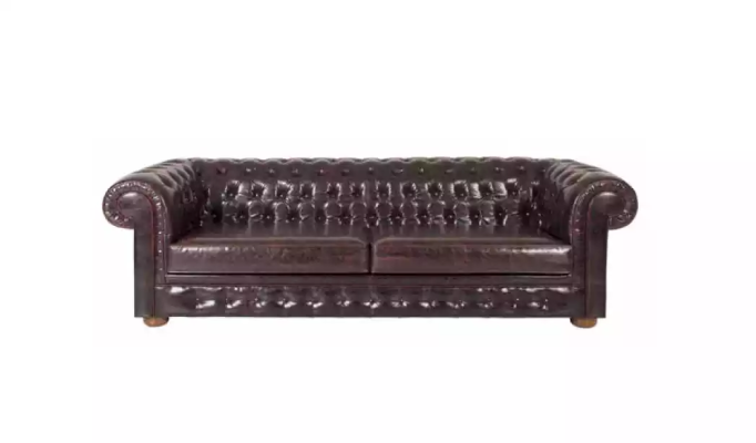 Chesterfield Design Luxury Upholstery Sofa Couch Seat Suite Brown Textile