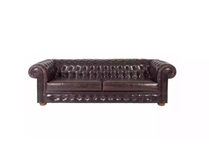 Chesterfield Design Luxury Upholstery Sofa Couch Seat Suite Brown Textile