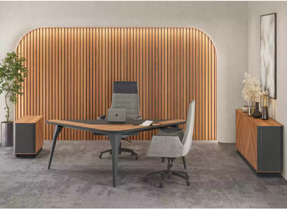 Study room Office Desk Chest of drawers Sideboard Modern Wood Brown