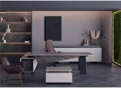 Gray Study room furniture Desk Sideboard Office furniture Modern Wood