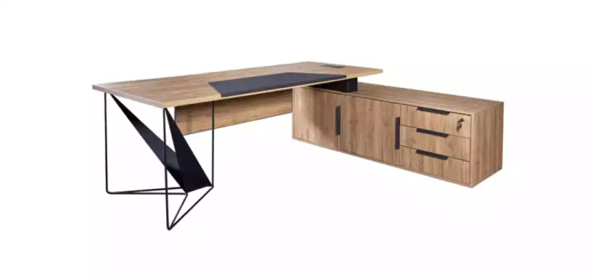 Corner desk Coffee table Filing cabinet Study room Modern Brown Wood