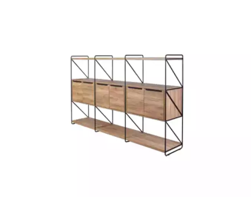 Corner desk Coffee table Filing cabinet Study room Modern Brown Wood