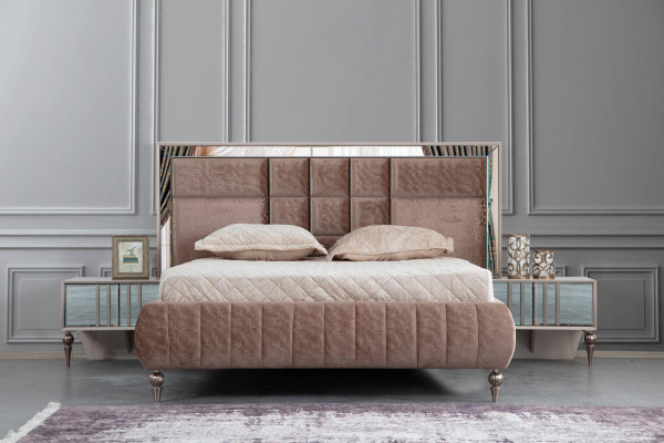 exclusive s Luxurious bedroom set with elegant brown chest of drawers