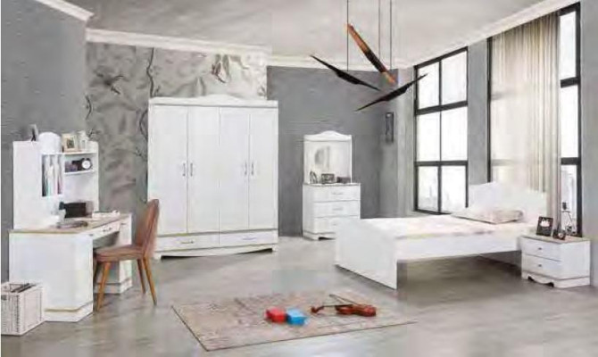 Complete Youth Room Childrens room Set Bed Wardrobe Chest of drawers 5-piece Furniture