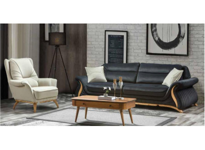 Design Sofa 3+1 Seat Armchair Couch Upholstery Luxury Classic Imitation leather Couches
