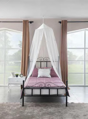 Four Poster Bed Metal Bed Bedroom Set Bedside table White Furniture Bedroom 2pcs