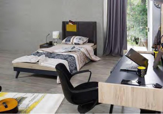 Youth Children Room Bedside table Wardrobe Modern Bedroom Chest of drawers Table 5pcs.