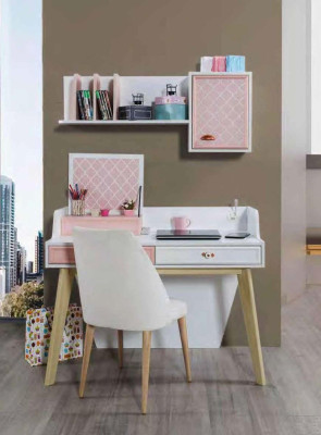 Youth Children Room Girls Modern Wardrobe Bedroom Chest of drawers Table 5pcs.