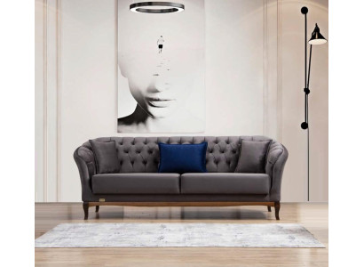 Chesterfield Sofa Fabric Living room Design Textile 3 Seat Elegant Couch Upholstery