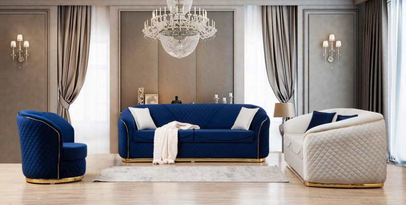 Three Seater Fabric Sofa Couch Upholstery Furniture Modern Living room Design new