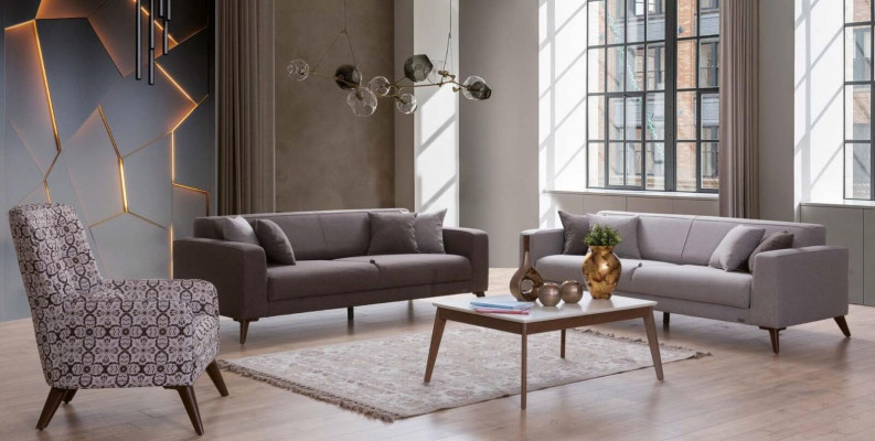 Three Seater Luxury Sofa 3 Seater Sofas Seat Fabric Design Couch Furniture Style Textile