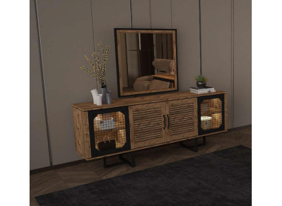 Loft Sideboard with Mirror Living room xxl big Wood Chests of drawers Furniture Wardrobe new
