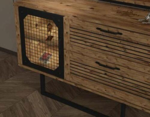 Loft Metal Grid Chest of drawers Mirror Furniture Design Chests of drawers Wood Bedroom Luxury