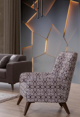 Design Armchair Fabric Single Seater Furniture Relax Seat Design Couch Textile Living room