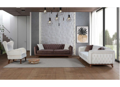 Sofa set Chesterfield Fabric Sofa Couch White Armchair Luxury Textile Sofa Furniture