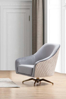 Design Armchair Upholstery Textile Modern Living room Luxury Wood Furniture Swivel Chair new
