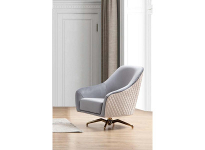 Design Armchair Upholstery Textile Modern Living room Luxury Wood Furniture Swivel Chair new