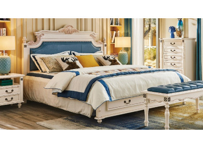 Bed Upholstery Design Luxury Double Hotel Beds Bedroom Baroque Wood Furniture new